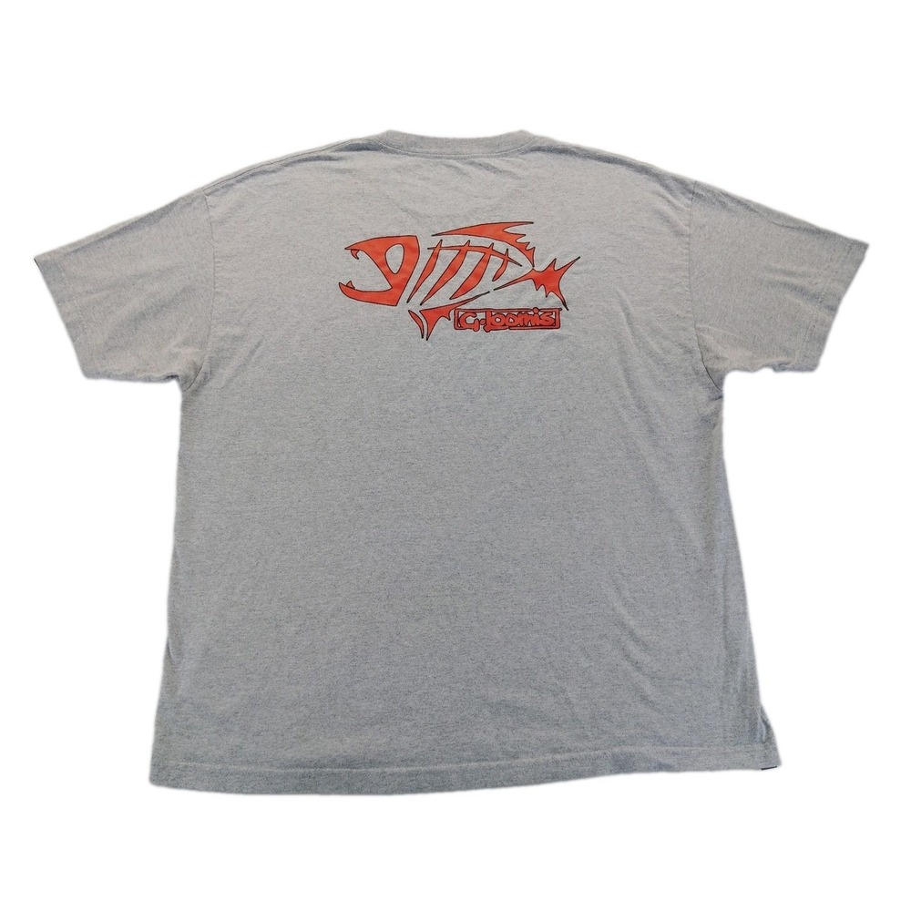 G Loomis Men's Skeleton Fish Logo Graphic T Shirt Gray 2XL